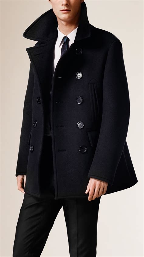 burberry pea coat men|Burberry cashmere coat men's.